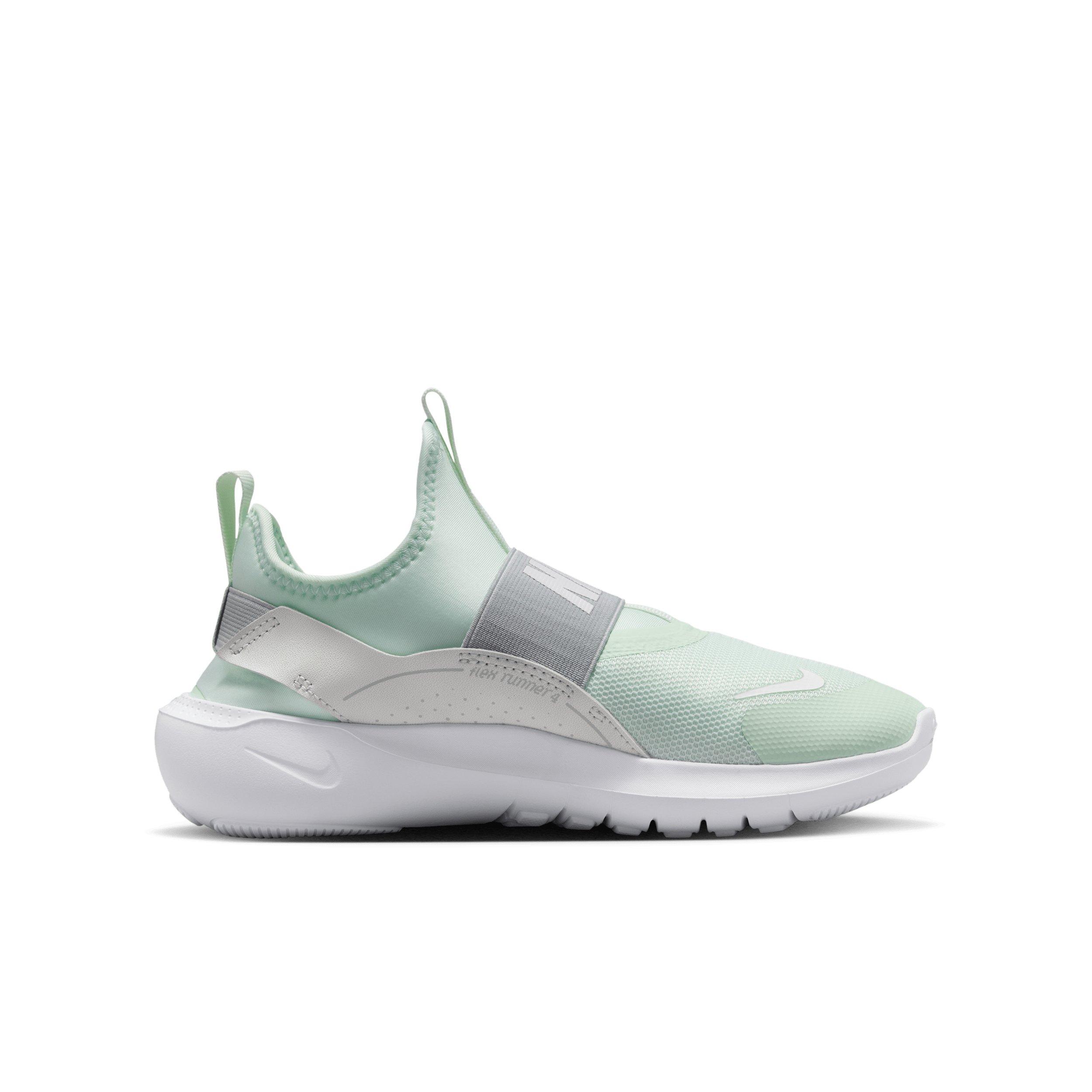 Nike Flex Runner 4 "Barely Green/Photon Dust/White/Light Silver" Grade School Boys' Running Shoe - GREEN/DUST/WHITE/LT SILVER